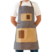 Canvas Apron With Leather Accents